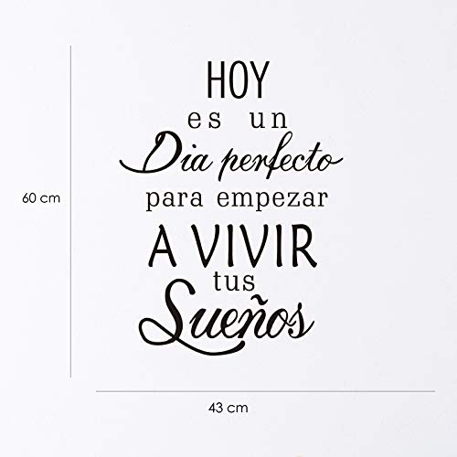 Nacnic Pegatina De Pared Decorativa HOY ES UN DÍA PERFECTO - Vinilo En Español Y Oficina