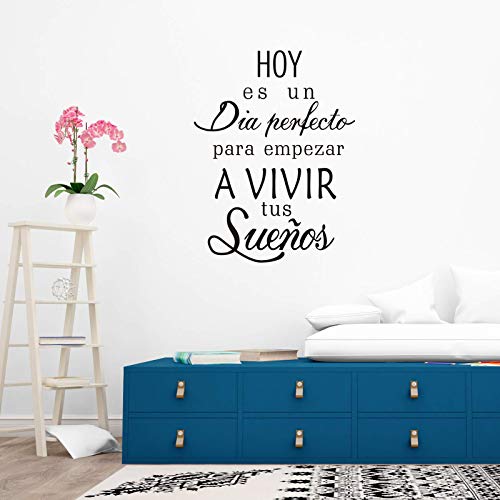 nacnic Pegatina de pared decorativa HOY ES UN DÍA PERFECTO - Vinilo en español y Oficina