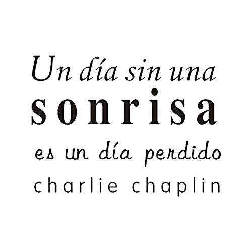Nacnic Pegatina De Pared Decorativa UN DIA SIN UNA SONRISA ES UN DIA PERDIDO En Español Y Oficina