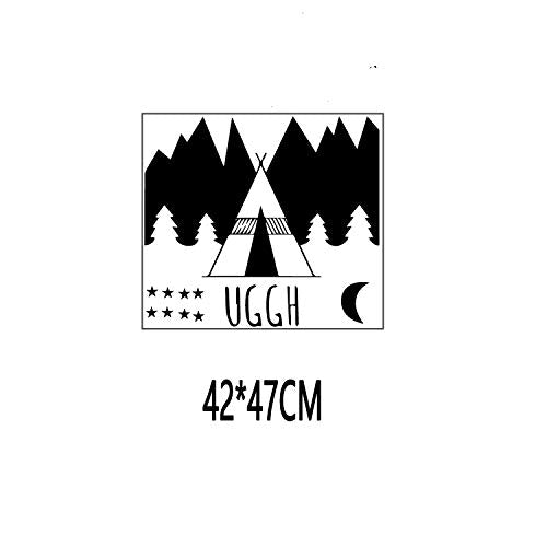 Nacnic Pegatina De Pared Estilo Nórdico Con Diseño De Tipi Montaña Y Bosque Nocturno Para Niños Y Bebés