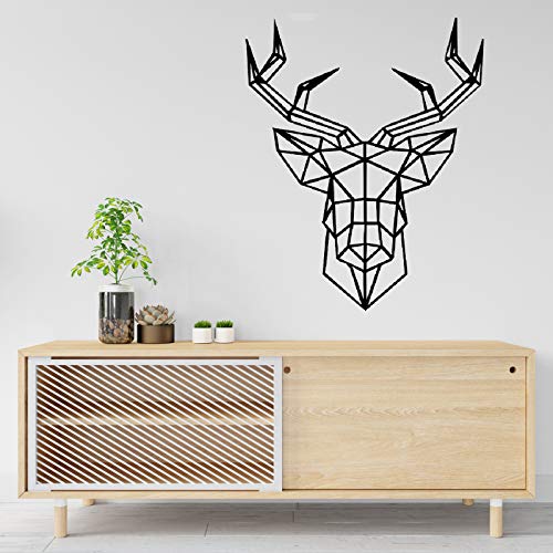 nacnic Pegatina de Pared Estilo Nórdico con Diseño Geométrico de Ciervo y Animales de Montaña