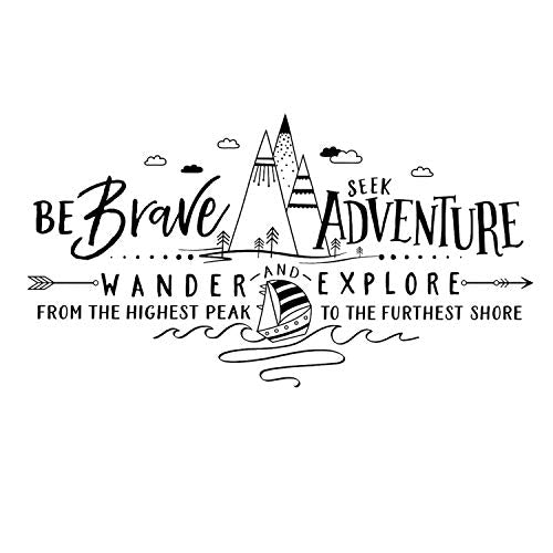 Nacnic Pegatina De Pared Estilo Nórdico Con Frase Inspiradora Y Diseño Geométrico - Lámina Aventuras Salvajes