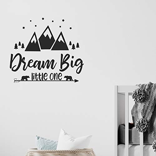 nacnic Pegatina de pared estilo nórdico con frase inspiradora y diseño de montañas para niños y bebés