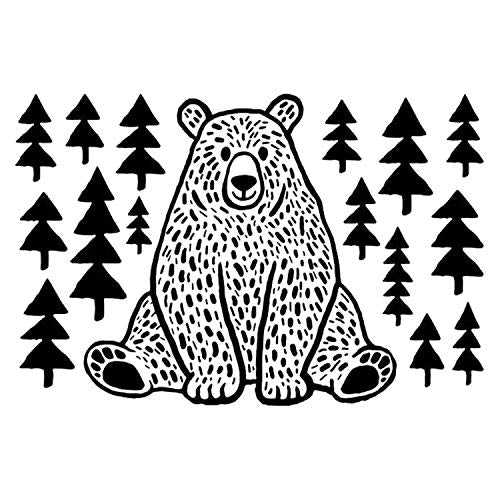 Nacnic Pegatina De Pared Estilo Nórdico Con Oso En El Bosque Y Detalles Geométricos Para Niños Y Bebés