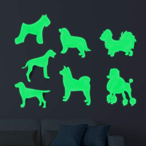 nacnic Pegatina de pared fluorescente de perro bebé para enchufe o interruptor