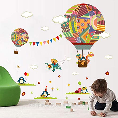 Nacnic Pegatina De Pared Globos Aerostáticos Infantiles Guardería Y Ludotecas