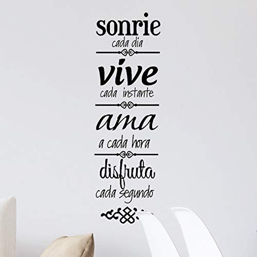 Nacnic Pegatina De Pared Sonríe Cada Día Vive Cada Instante En Vinilo Y Oficina