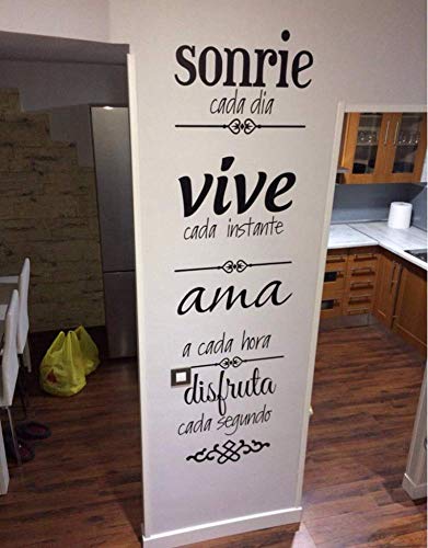Nacnic Pegatina De Pared Sonríe Cada Día Vive Cada Instante En Vinilo Y Oficina