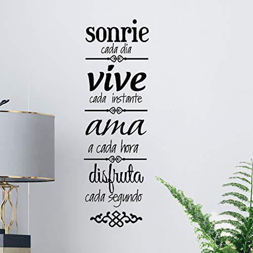 nacnic Pegatina de Pared Sonríe Cada Día Vive Cada Instante en Vinilo y Oficina