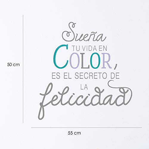 Nacnic Pegatina De Pared SUEÑA TU VIDA EN COLOR Oficina Tiendas Habitacion