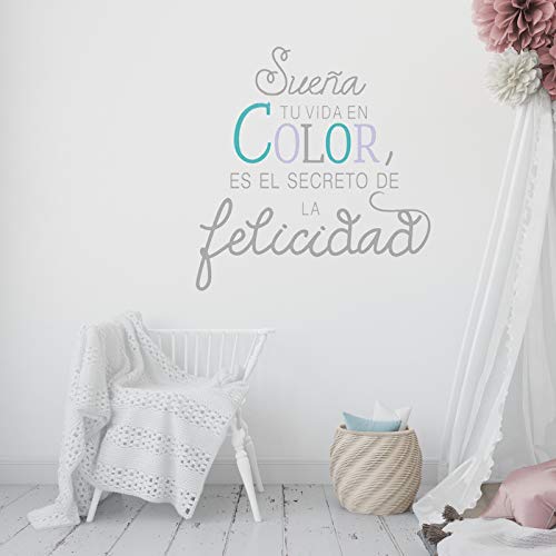 nacnic Pegatina de pared SUEÑA TU VIDA EN COLOR Oficina Tiendas Habitacion