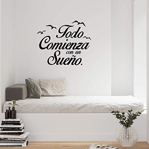 Nacnic Pegatina De Pared TODO COMIENZA CON UN SUEÑO En Vinilo Y Oficina