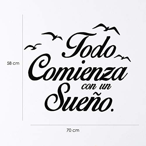 Nacnic Pegatina De Pared TODO COMIENZA CON UN SUEÑO En Vinilo Y Oficina