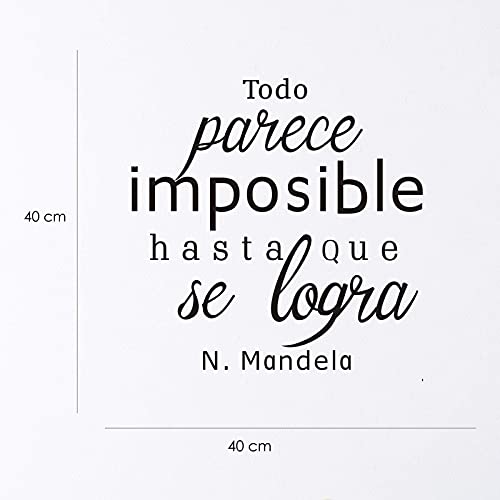 Nacnic Pegatina De Pared TODO PARECE IMPOSIBLE HASTA QUE SE LOGRA En Vinilo Y Oficina