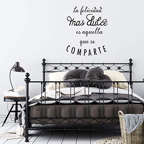 Nacnic Pegatina De Pared Vinilo Decorativo En Español - La Felicidad Más Dulce Es Aquella Que Se Comparte - Láminas Oficina Y Tiendas