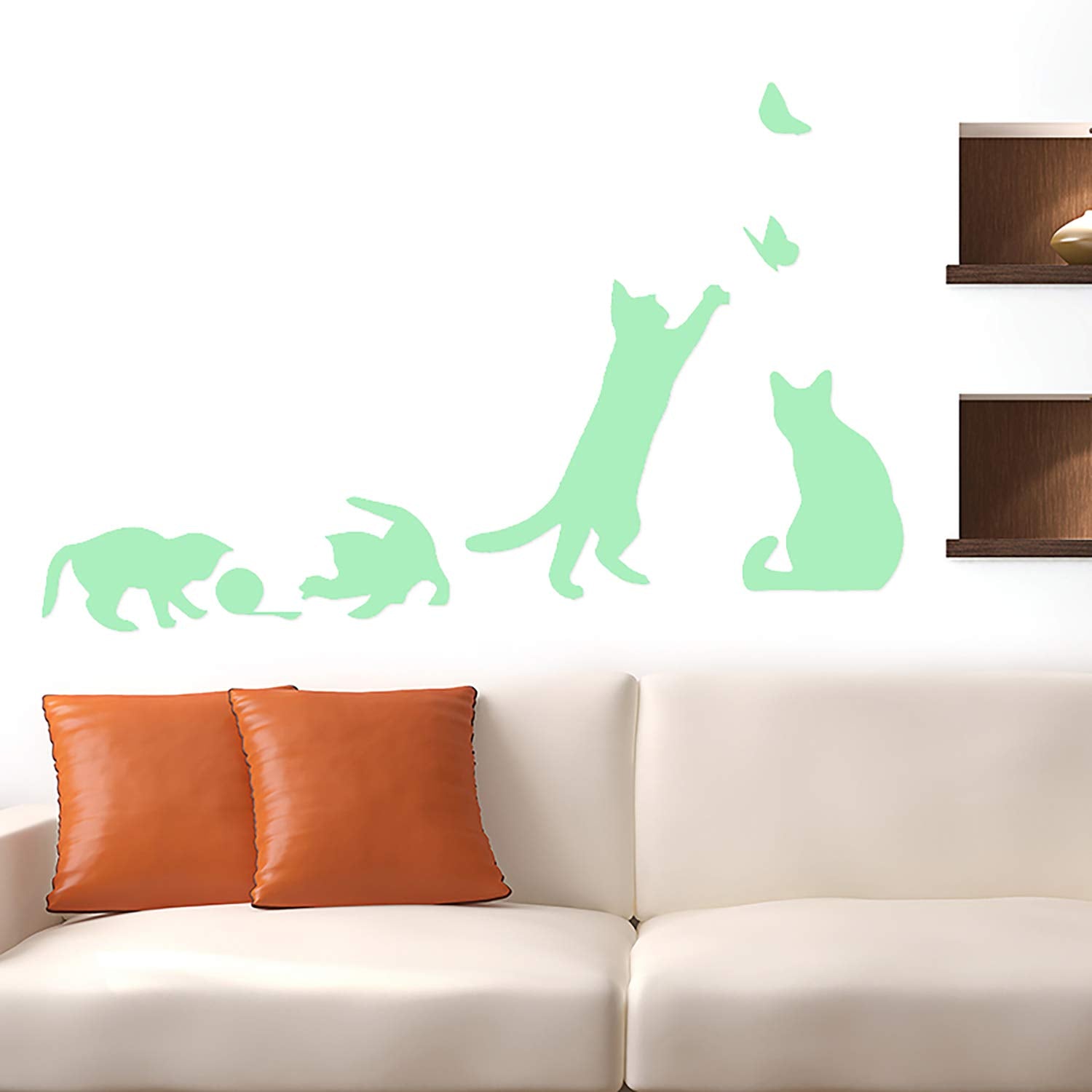 Nacnic Pegatinas De Gatos Fluorescentes Que Brillan En La Oscuridad