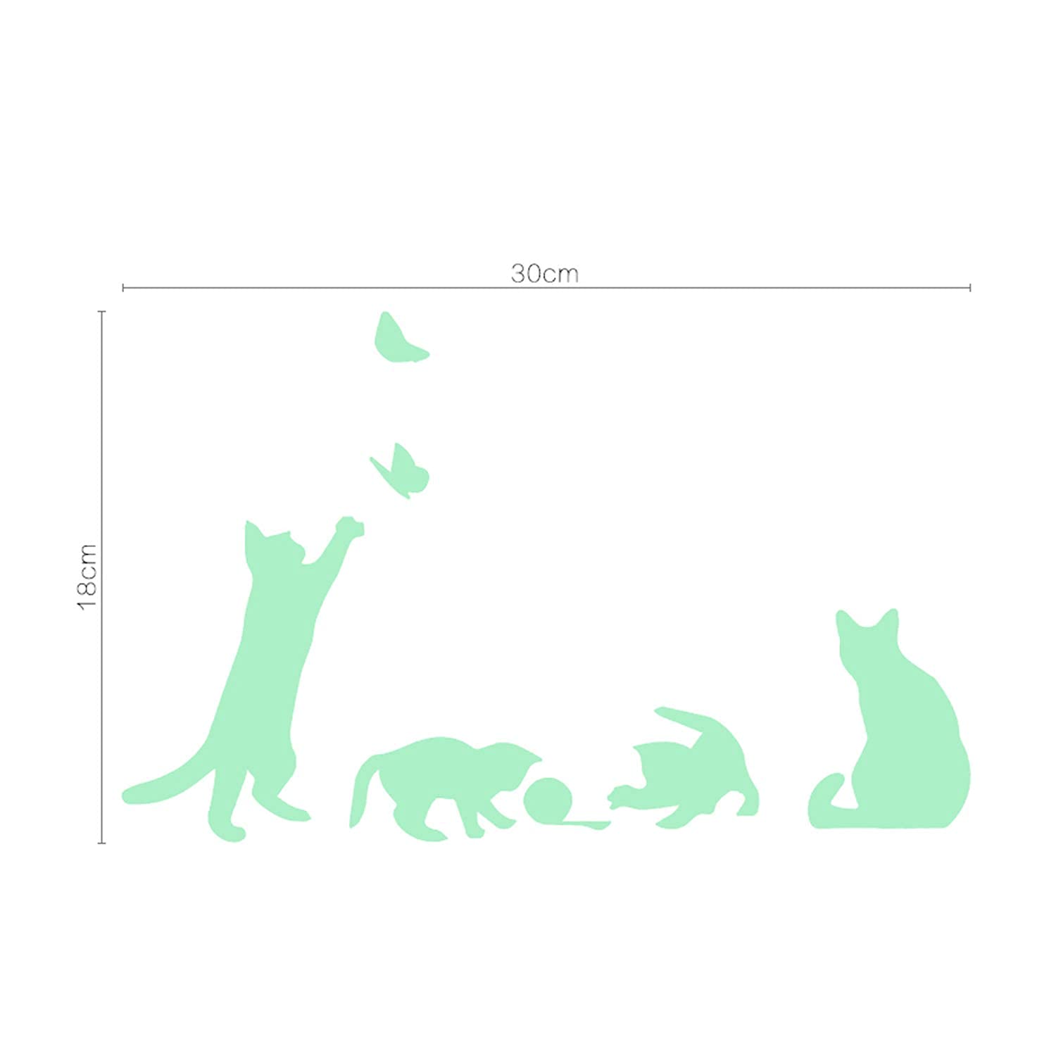 Nacnic Pegatinas De Gatos Fluorescentes Que Brillan En La Oscuridad