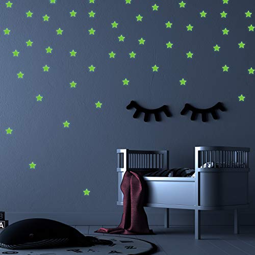 Nacnic Pegatinas De Pared 3D Estrellas Fluorescentes Amarillas - Láminas