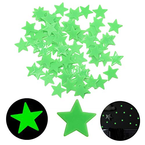 Nacnic Pegatinas De Pared 3D Estrellas Fluorescentes Amarillas