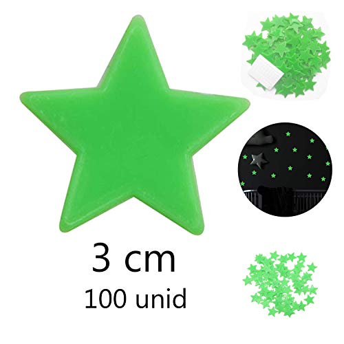 Nacnic Pegatinas De Pared 3D Estrellas Fluorescentes Amarillas