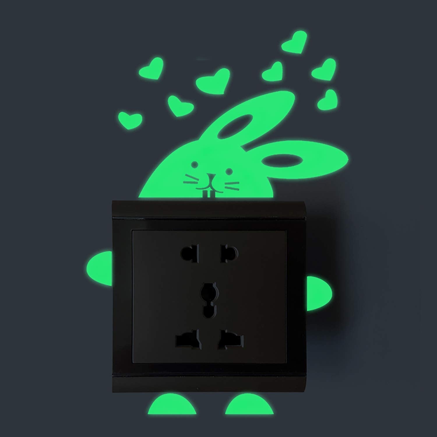 nacnic Pegatinas de Pared Brillantes de Gato Corazones Fluorescentes