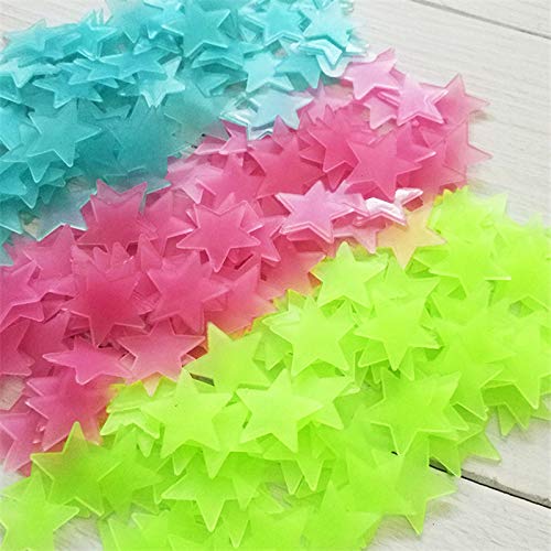 Nacnic Pegatinas De Pared Estrellas 3D Fluorescentes Mix Color