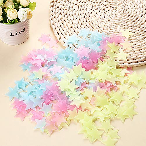 Nacnic Pegatinas De Pared Estrellas 3D Fluorescentes Mix Color
