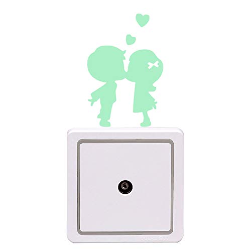 Nacnic Pegatinas De Pared Fluorescentes De Niños Besándose Para Enchufe O Interruptor