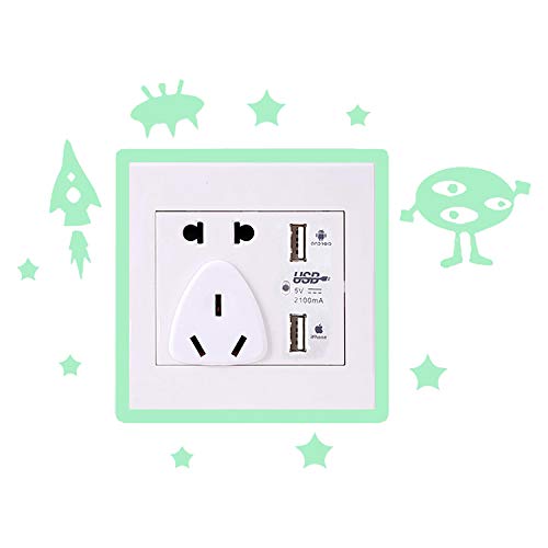 Nacnic Pegatinas Fluorescentes De Marcianos Para Enchufe O Interruptor