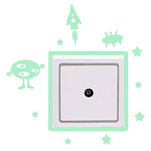 Nacnic Pegatinas Fluorescentes De Marcianos Para Enchufe O Interruptor