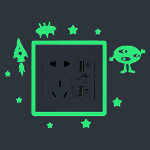 Nacnic Pegatinas Fluorescentes De Marcianos Para Enchufe O Interruptor