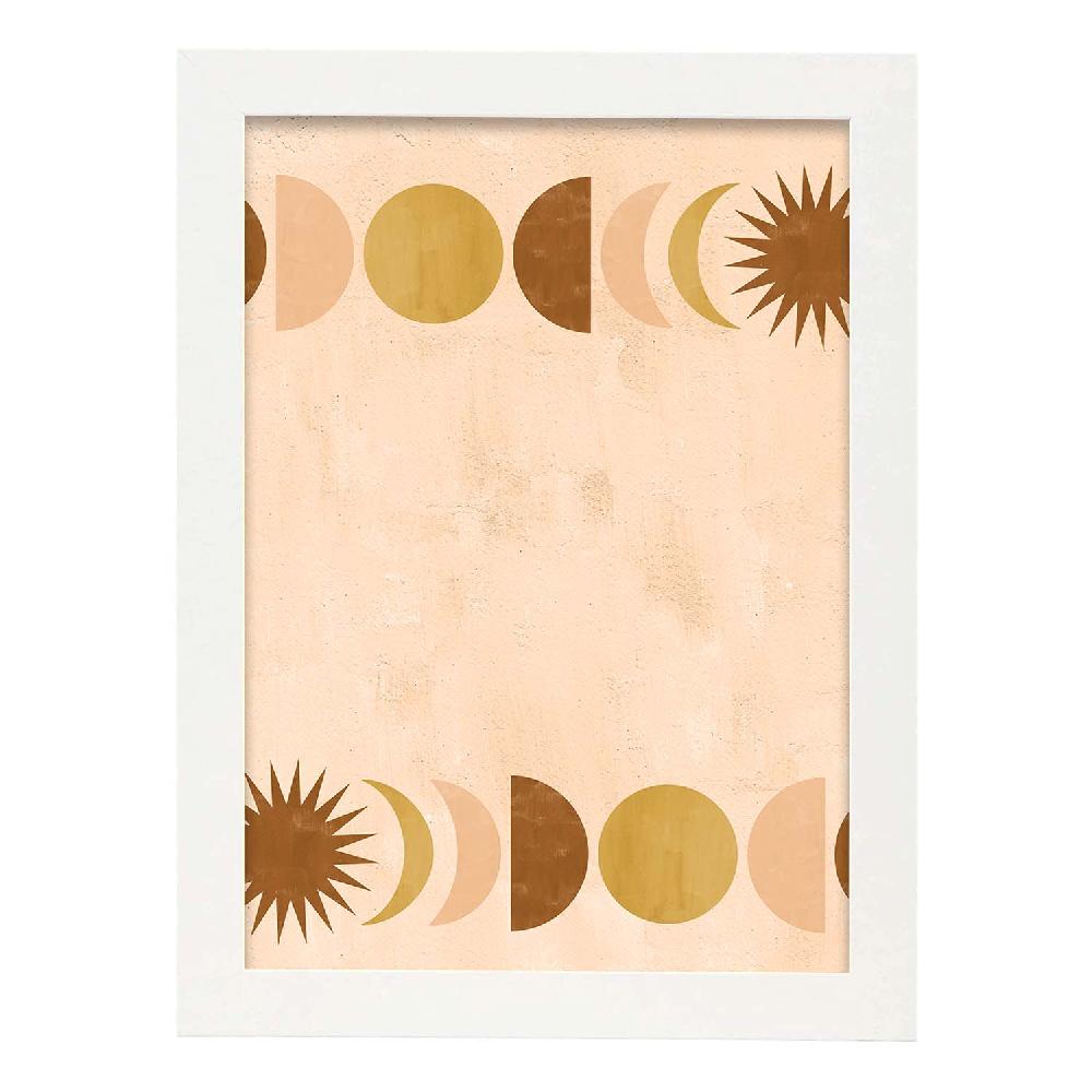 Nacnic Poster Abstracto De Soles Y Lunas Celestiales En Tonos Marrones