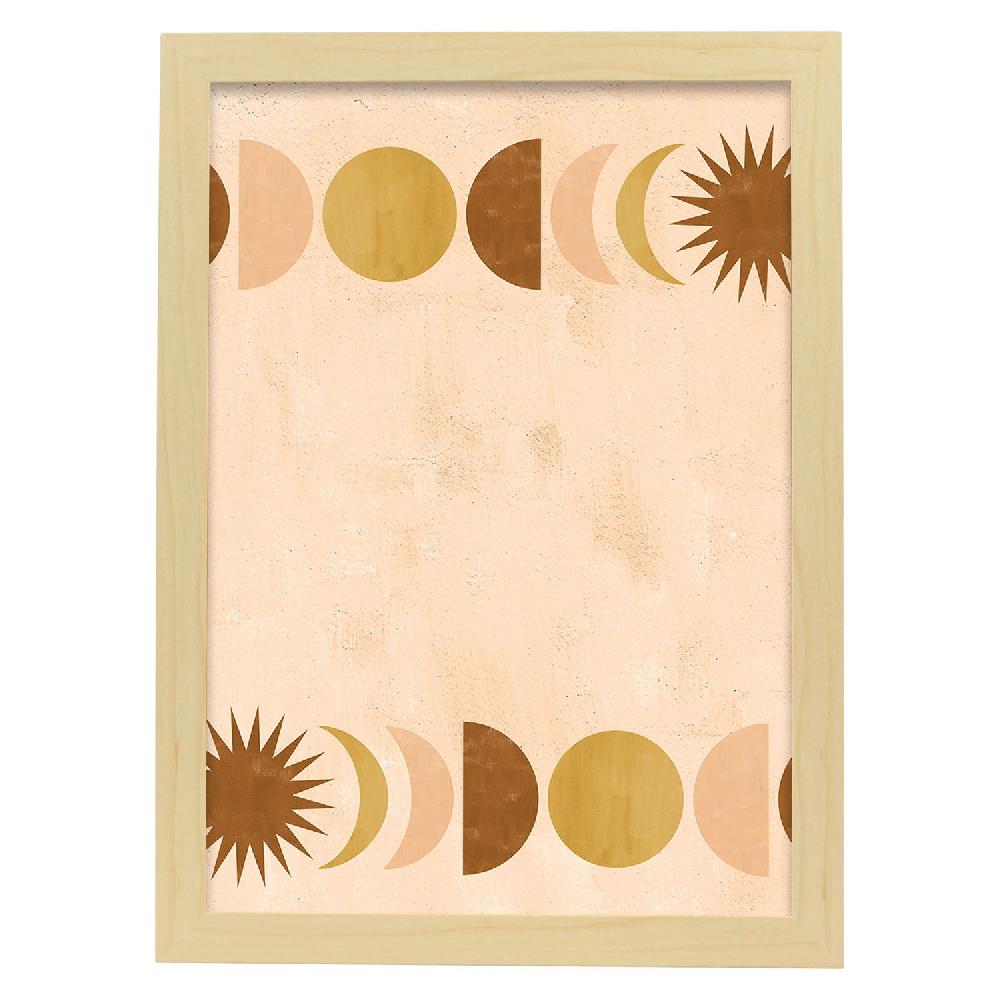 Nacnic Poster Abstracto De Soles Y Lunas Celestiales En Tonos Marrones