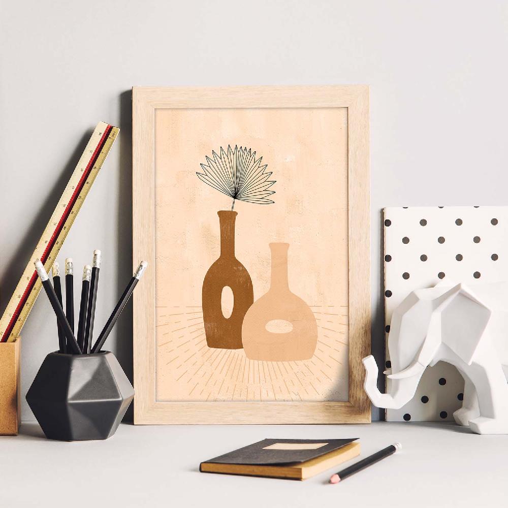 Nacnic Póster Acuarela 10 De Plantas Abstractas En Tonos Claros