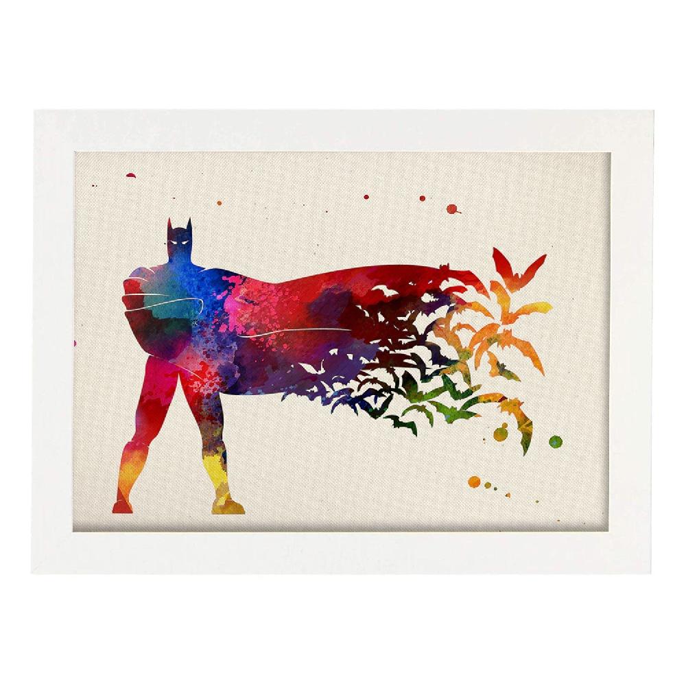 Nacnic Poster Acuarela De Batman Y Películas Antiguas