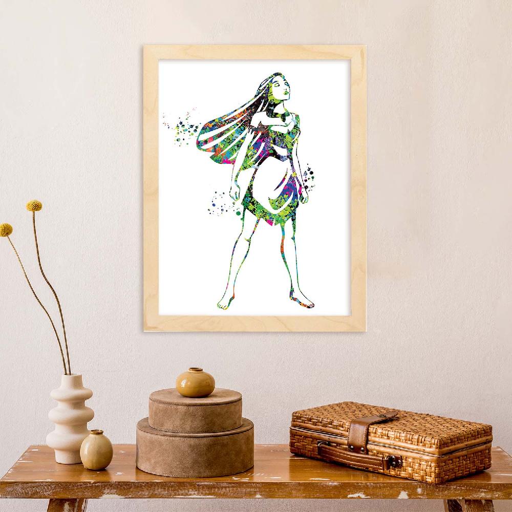 Nacnic Poster Acuarela De Pocahontas Y Películas Antiguas