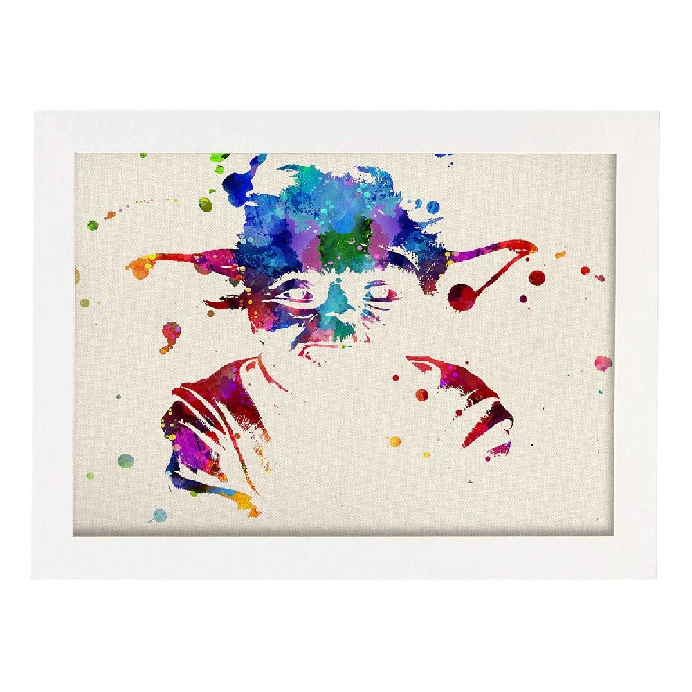 Nacnic Poster Acuarela De Yoda Y Películas Antiguas