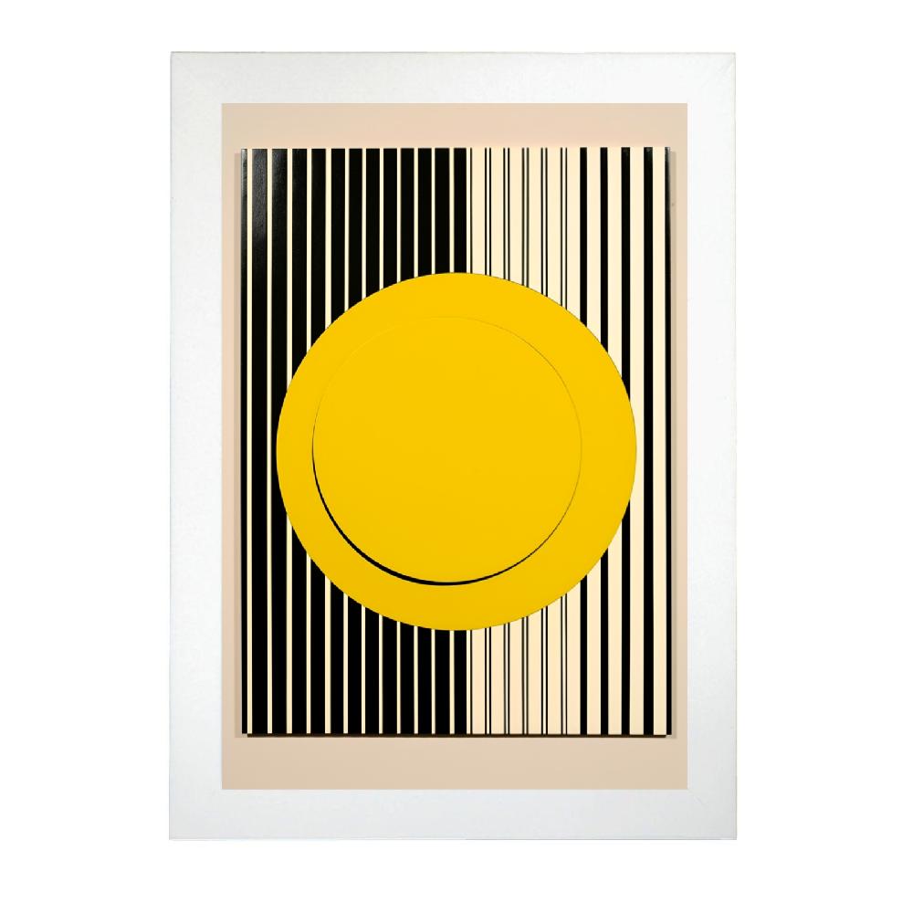 Nacnic Póster Bauhaus Amarillo Con Círculo Y Líneas Negras