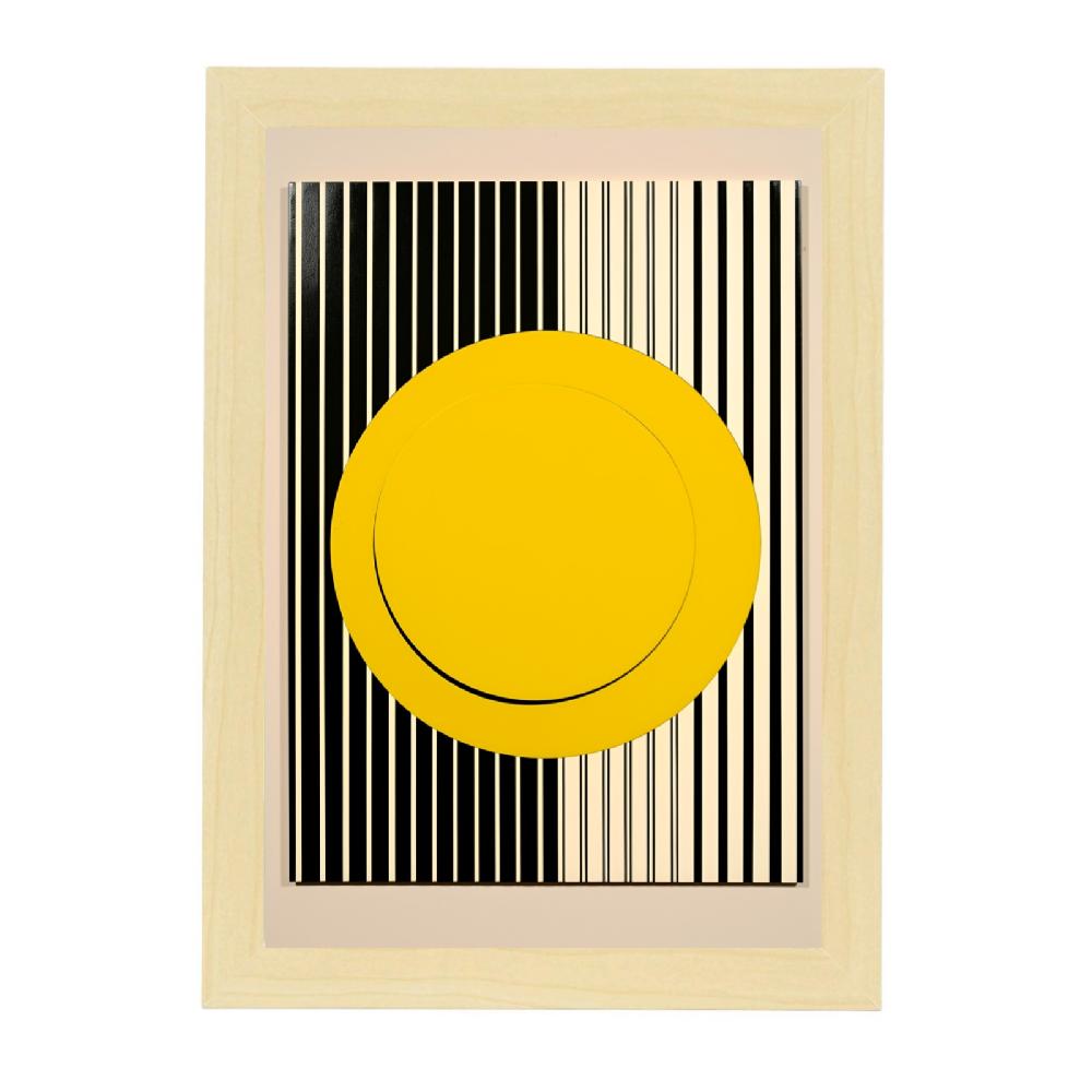 Nacnic Póster Bauhaus Amarillo Con Círculo Y Líneas Negras