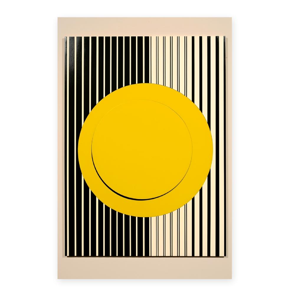 Nacnic Póster Bauhaus Amarillo Con Círculo Y Líneas Negras