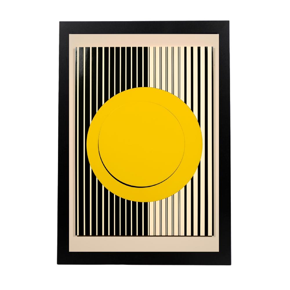 nacnic Póster Bauhaus Amarillo con Círculo y Líneas Negras