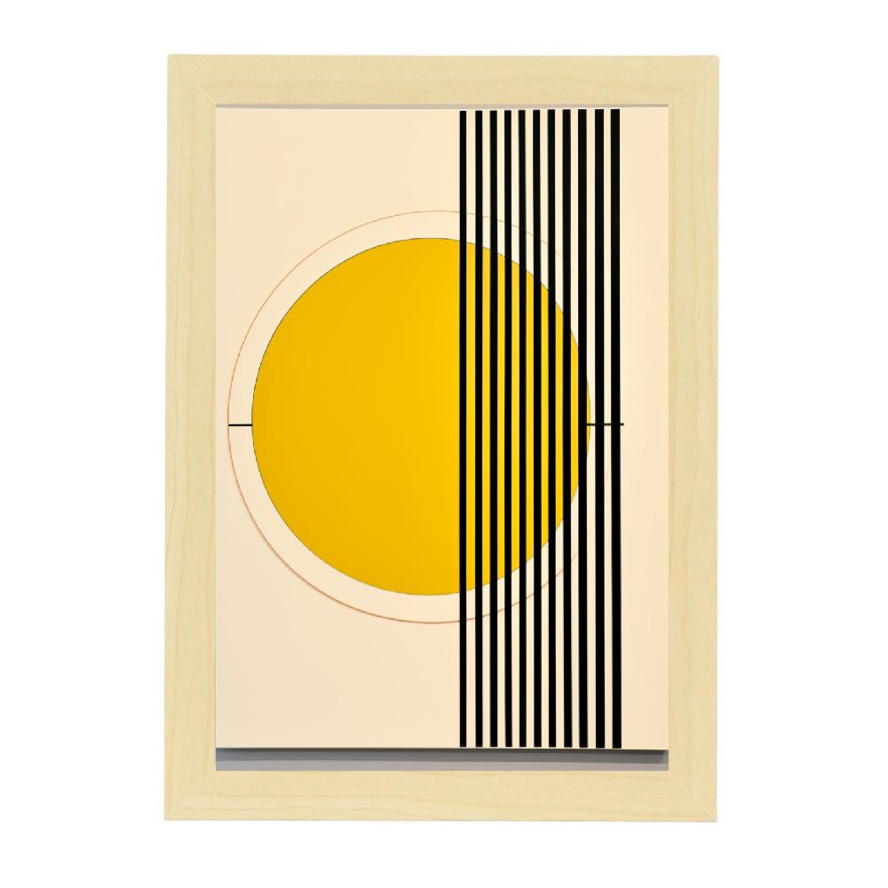 Nacnic Póster Bauhaus Círculo Amarillo Y Líneas Negras
