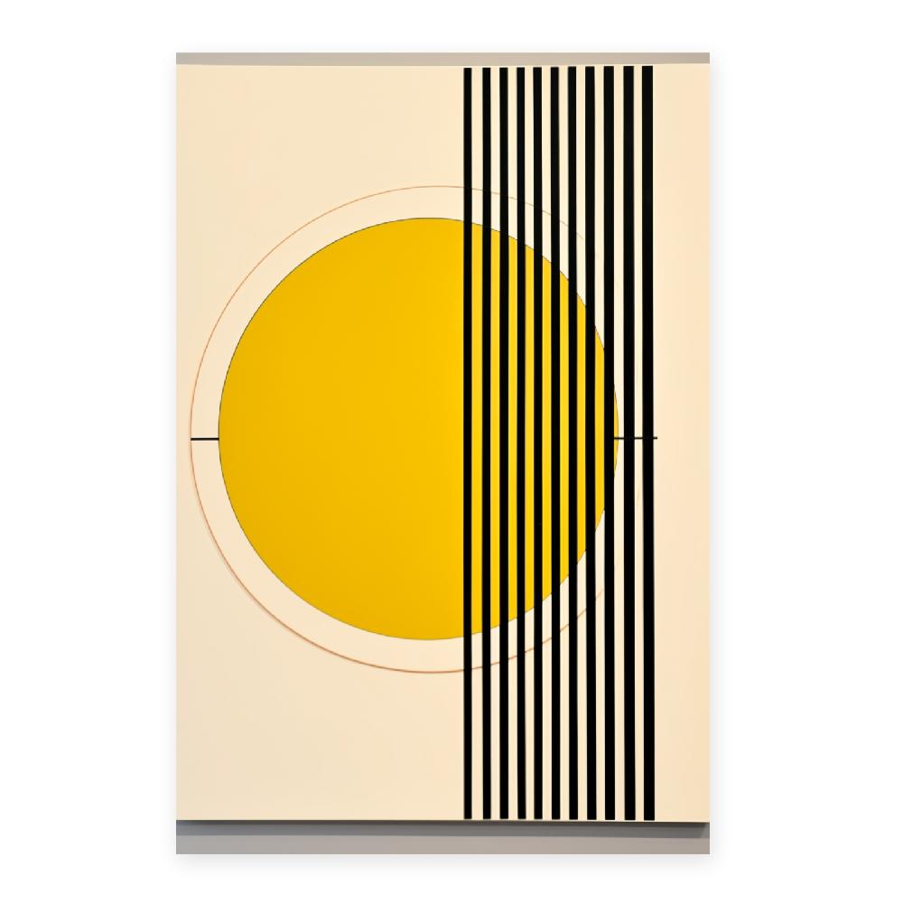 Nacnic Póster Bauhaus Círculo Amarillo Y Líneas Negras