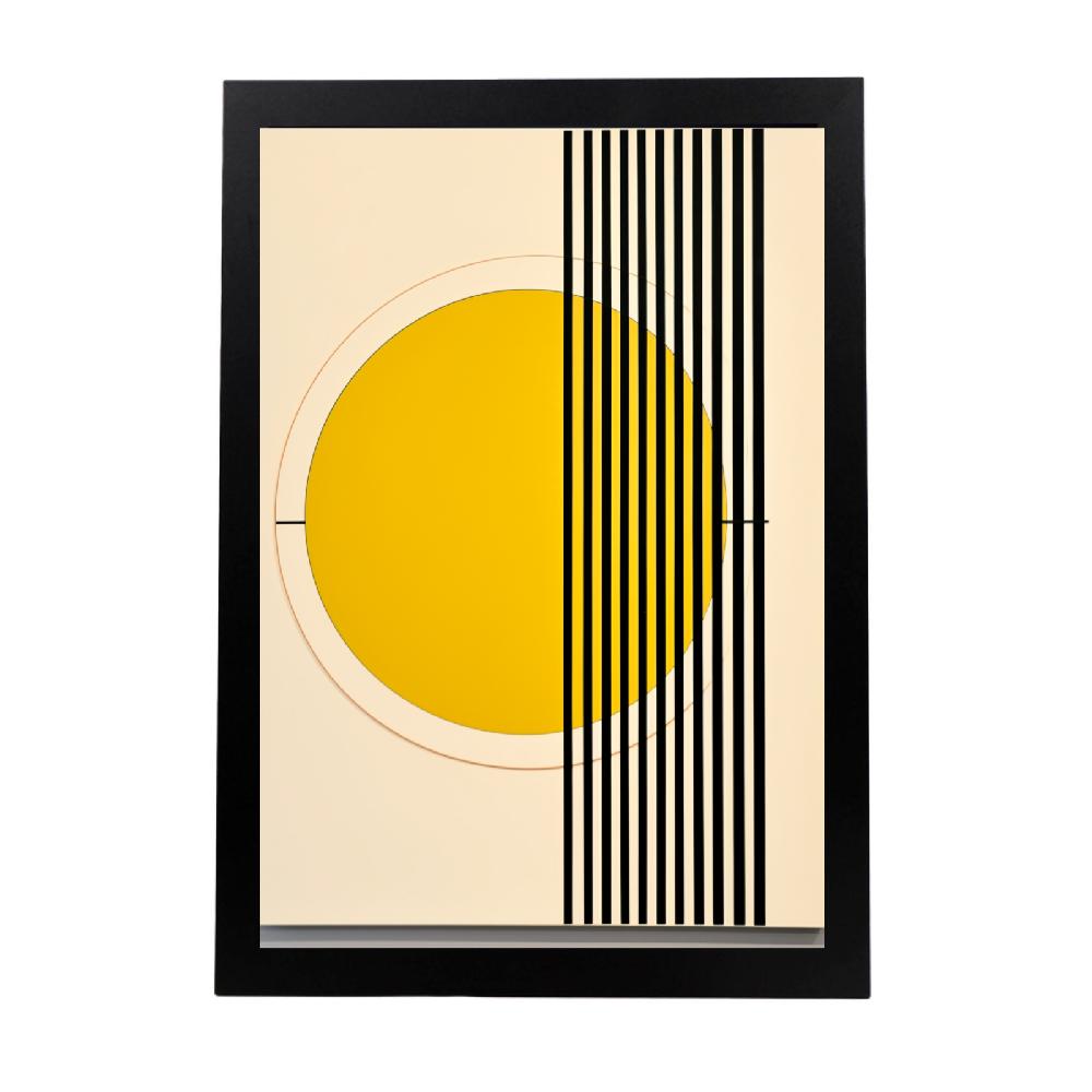 nacnic Póster Bauhaus Círculo Amarillo y Líneas Negras