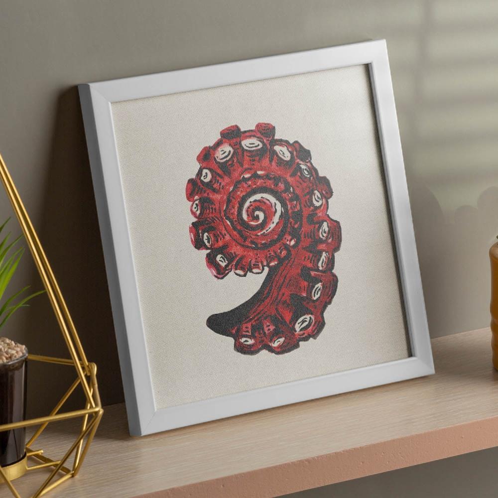 nacnic Póster Cuadrado Bermellón de Caracola Marítima
