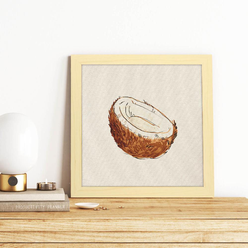 nacnic Póster Cuadrado de Coconuts con Ilustraciones de Frutas y Verduras