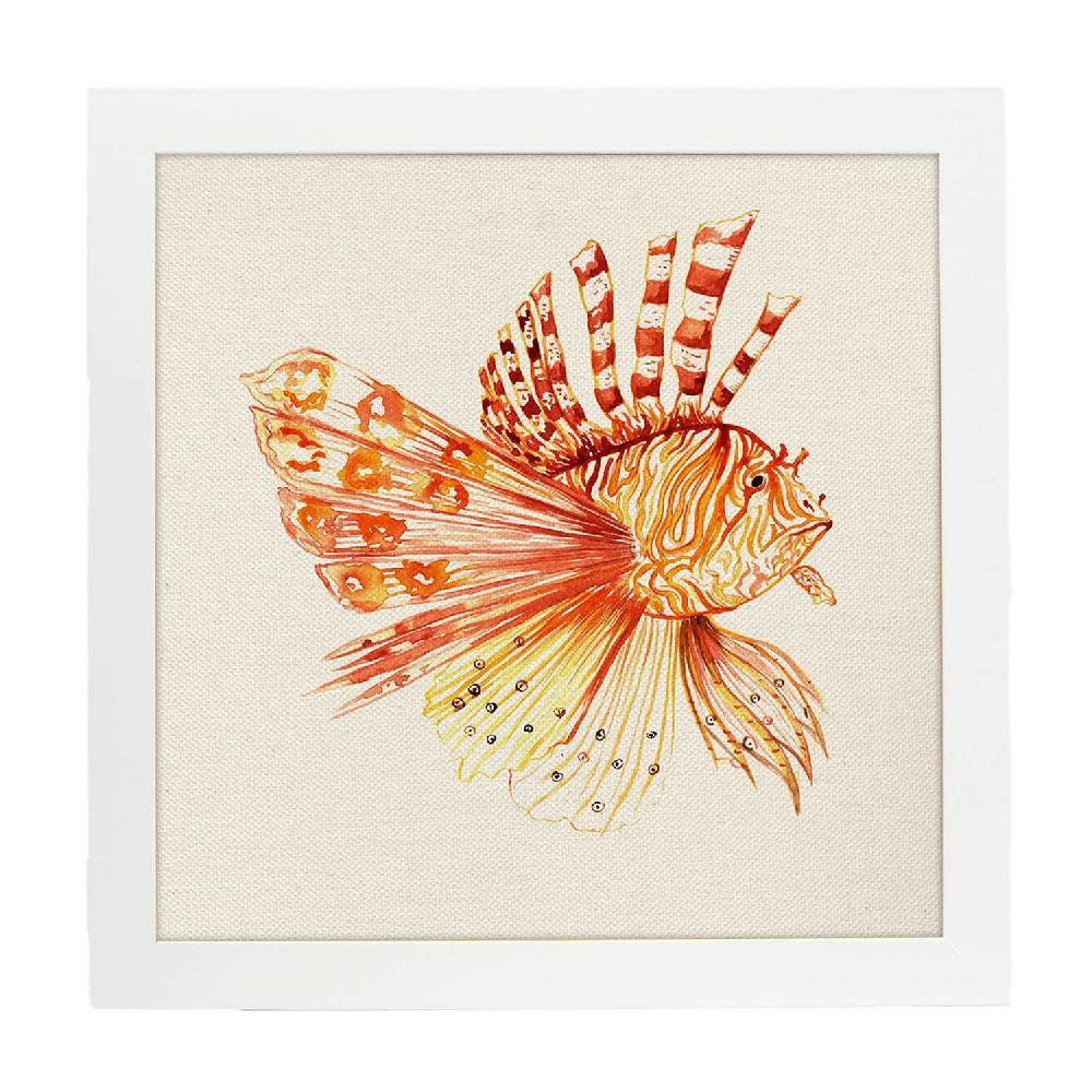 Nacnic Póster Cuadrado Ilustrado De Peces En Naranja