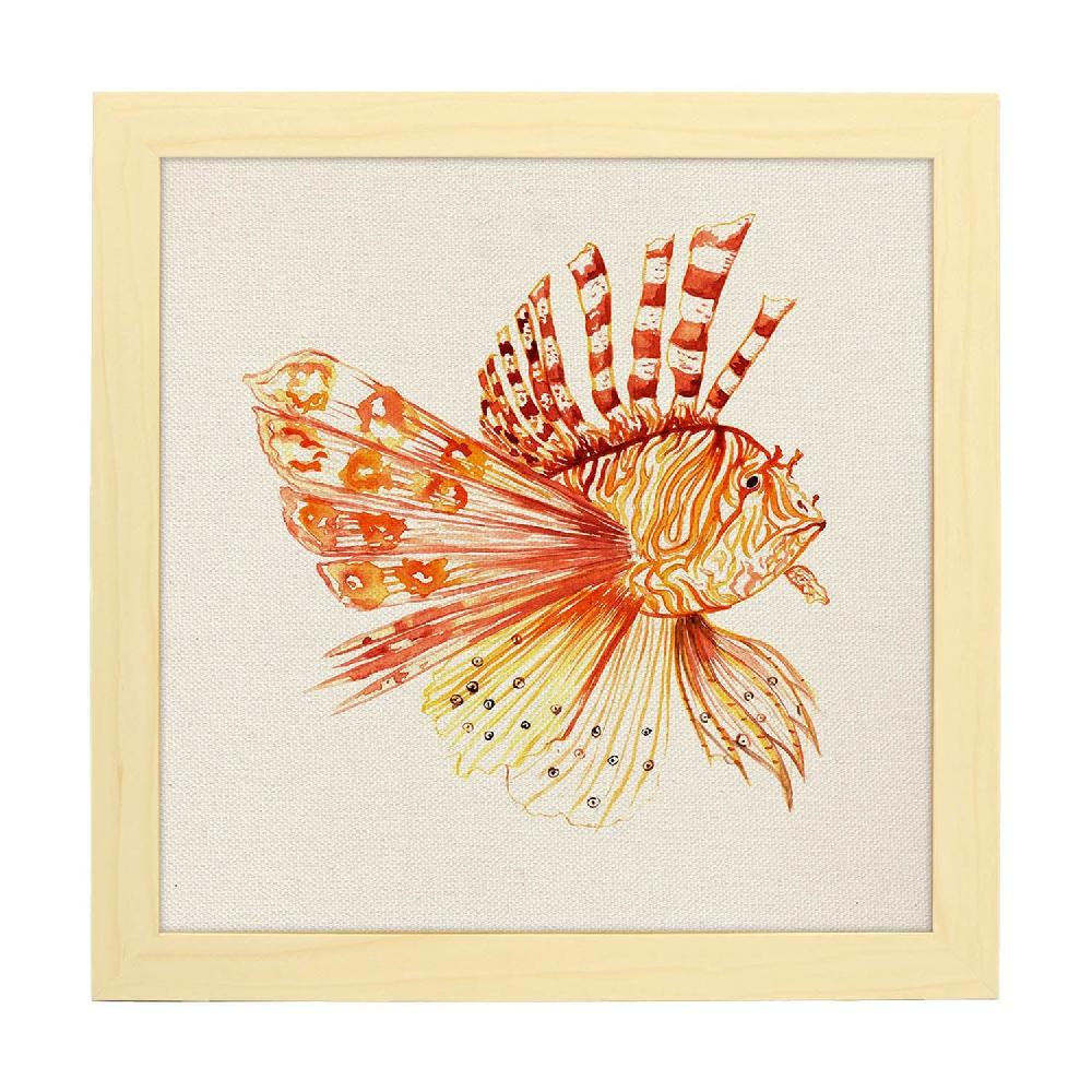 Nacnic Póster Cuadrado Ilustrado De Peces En Naranja