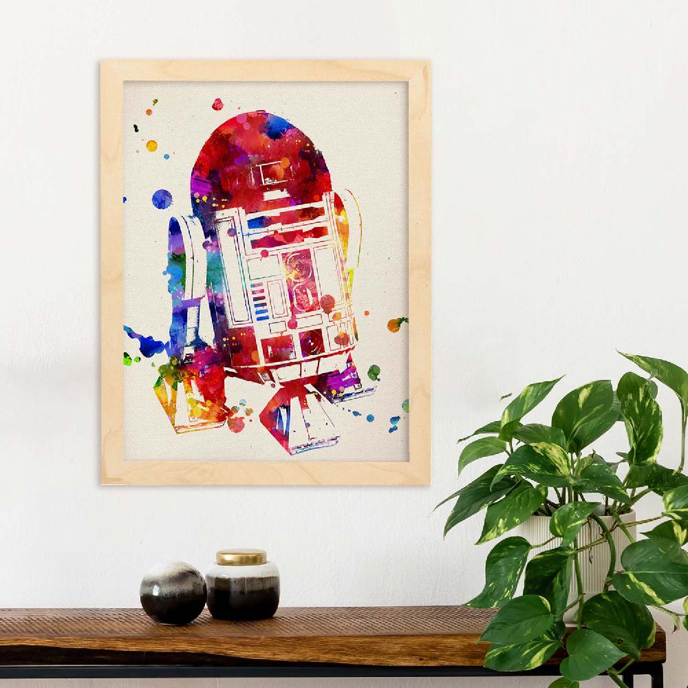 Nacnic Poster De Acuarela R2D2 De Películas Antiguas