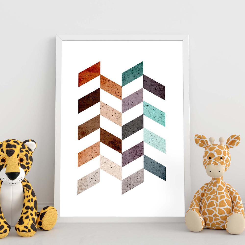 Nacnic Póster De Amanecer Y Atardecer Geométrico Colorido